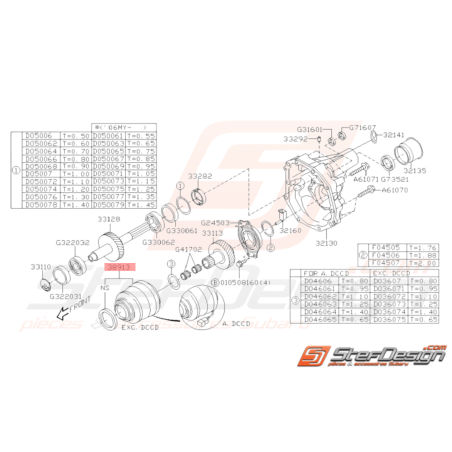 Différentiel central non piloté Origine Subaru STI 2006 - 11/01/200832451