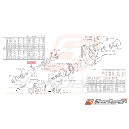 Pignon de Transfert Origine Subaru STI 2006 - 200732452