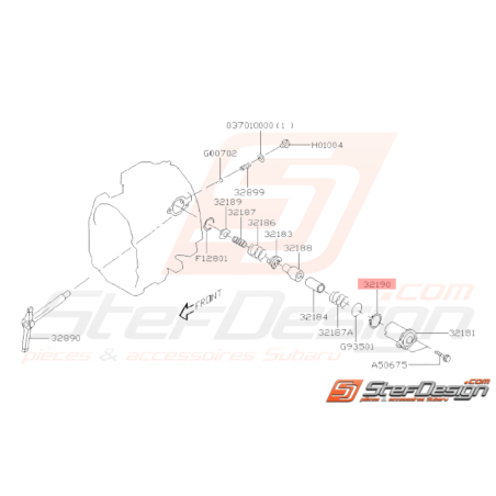 Entretoise sélecteur Origine Subaru GT 93-00 WRX 01-10 FORESTER 05-0732467