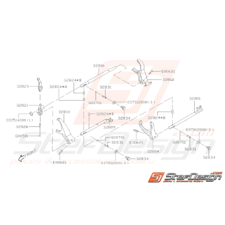 Schéma Système de fourchette Origine WRX 2001 - 200732469