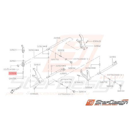 Ressort d'axe de marche arrière GT 1993 - 2000 WRX 2001 - 201032474