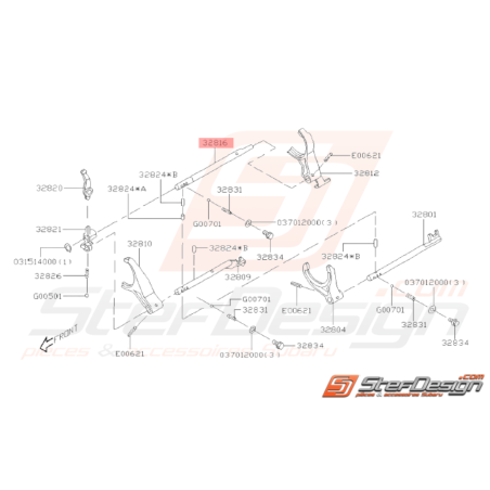 Axe fourchette Origine Subaru GT 1999 - 2000 WRX 2001 - 201032481