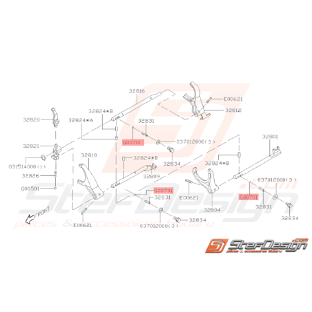 Bille de verrouillage axe boite de vitesses GT 98-00 WRX STI 01-1432483