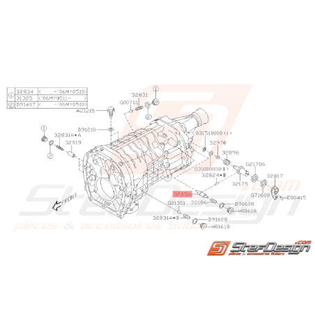 Plongeur marche arrière Origine Subaru STI 08/2005 - 201432494