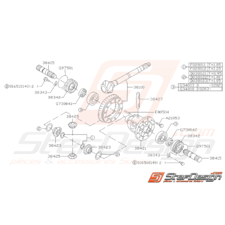 Schéma Différentiel de Boîte Origine Subaru WRX 2001 - 200332525