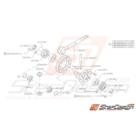 Schéma Différentiel de Boîte Origine Subaru WRX 2004 - 200732529