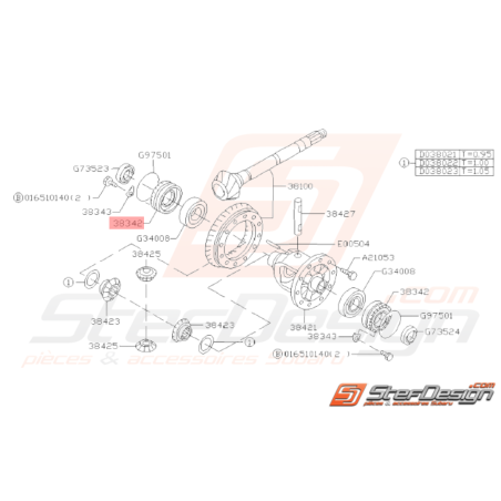 Retenue Sortie Différentiel Origine Subaru WRX 09/2003 - 201032531