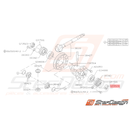 Joint spy sortie de boite coté cardan droit Subaru WRX STI 04 - 1532534