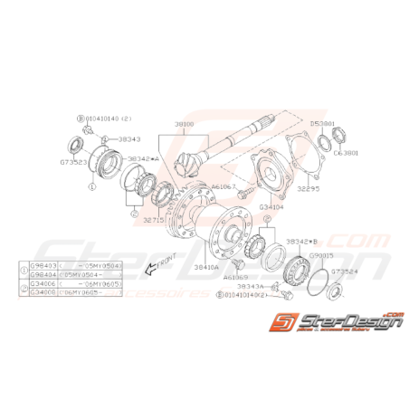 Schéma Différentiel de Boite Origine Subaru STI 2004 - 200732537