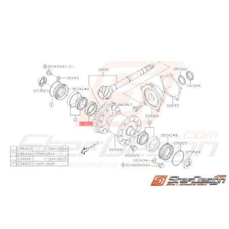 Pignon compteur de vitesse origine Subaru STI 2001 - 200732540