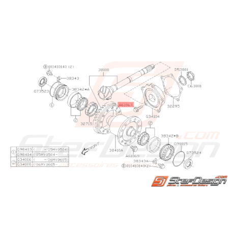 Vis Origine Subaru STI 2001 - 201432545