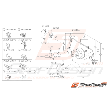 Schéma Conduites de frein Origine Subaru WRX STI 05-07 Sans ABS32566