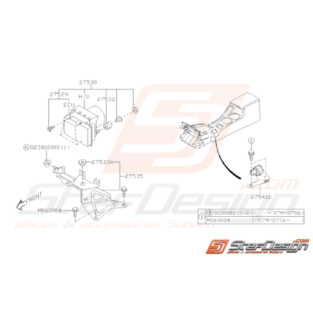Schéma Système Antiblocage freins Centrale ABS Origine Subaru WRX STI 06-0732576
