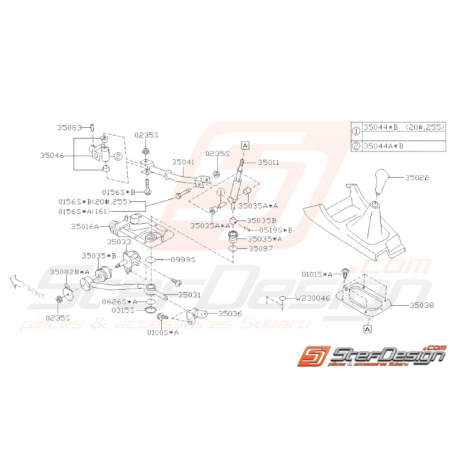 Schéma Levier de Vitesse Boite 5 vitesses Origine Subaru WRX 06 - 0732580