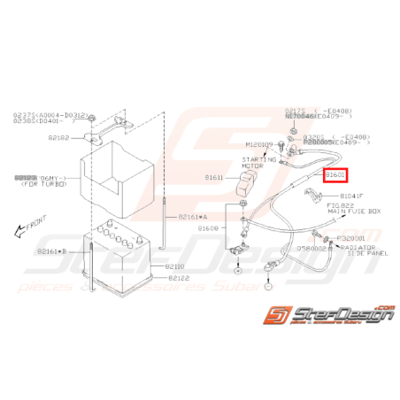 Ensemble de Cable Batterie Origine Subaru WRX STI 2006 - 200732653