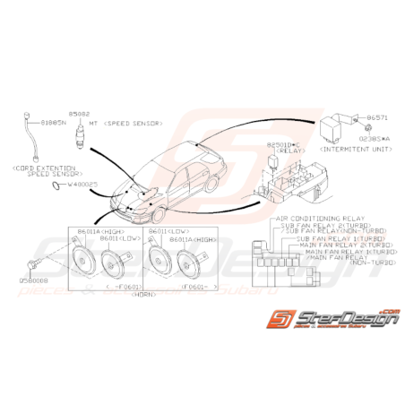 Schéma Pièces Electriques Corps Origine Subaru WRX STI 06 - 0732677