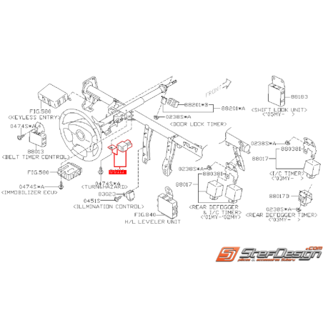 Centrale de clignotant SUBARU WRX/STI 2001 au 09/06/2005