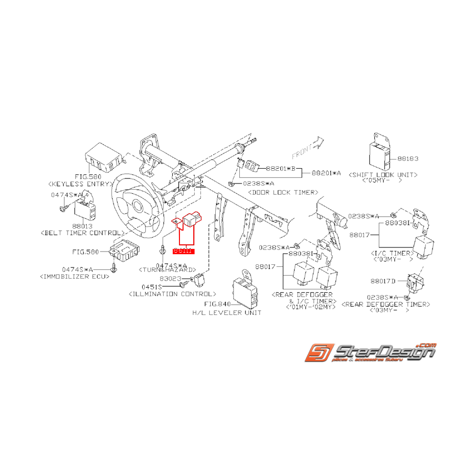 Centrale de clignotant SUBARU WRX/STI 2001 au 09/06/2005