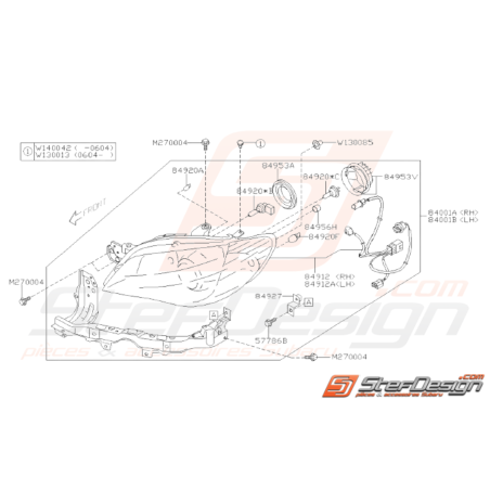 Schéma Phare Type Halogène Origine Subaru WRX STI 2006 - 200732686