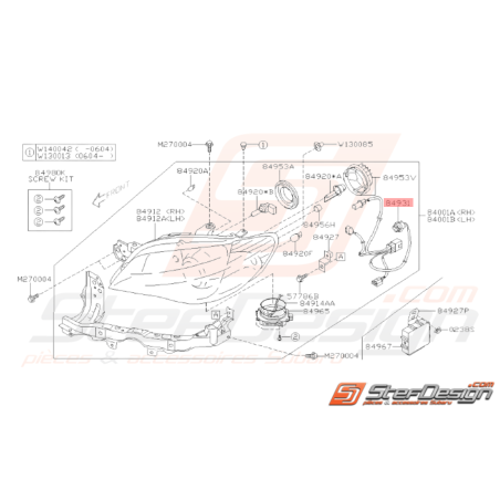 Douille Complète Feu Projecteur Origine Subaru WRX STI 06 - 0732703