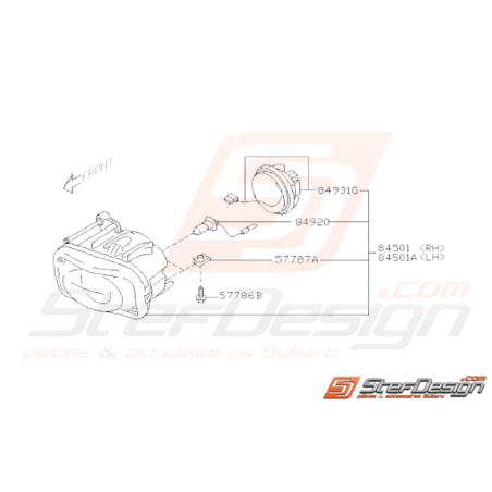 Schéma Feu de brouillard Arrière Origine Subaru WRX STI 06 - 0732748