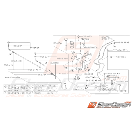 Schéma Lave-Glace Avant Origine Subaru WRX STI 2006 - 200732757