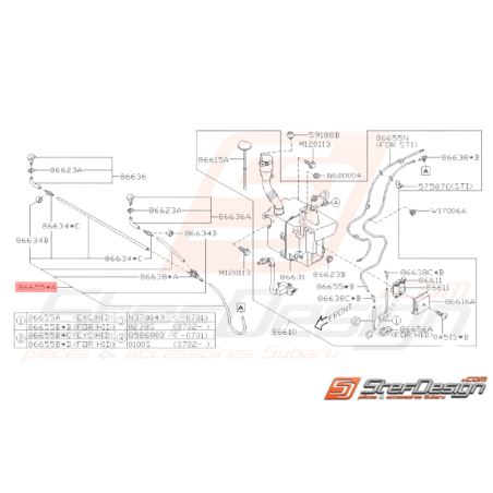 Durite lave-glace Origine Subaru WRX STI 21/05/2005 - 200732764