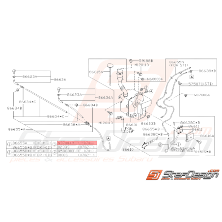 Écrou Subaru Impreza GT WRX STI32765