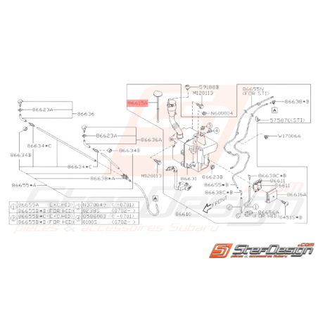 Bouchon de bocal lave glace SUBARU WRX STI 2006 - 201032768