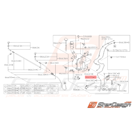 Tuyau Lave-Glace Origine Subaru WRX STI 2006 - 200732770