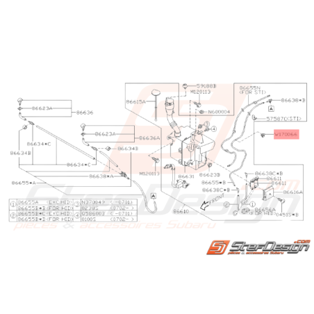 Batterie de Flexible Origine Subaru WRX STI 2003 - 200732773