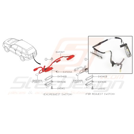 Portes ampoules de malle arrière avec contacteur pour subaru Forester SH532782