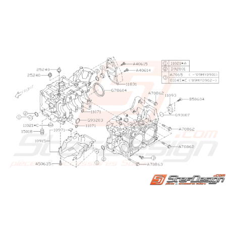 Schéma Carter Système Origine Subaru WRX STI 2008 - 201432847