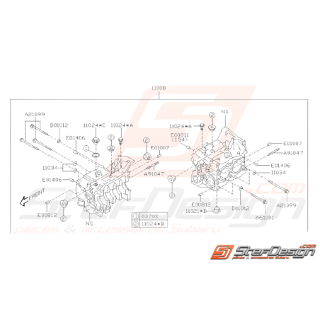 Schéma Carter Corps Origine Subaru WRX STI 2008 - 201432863