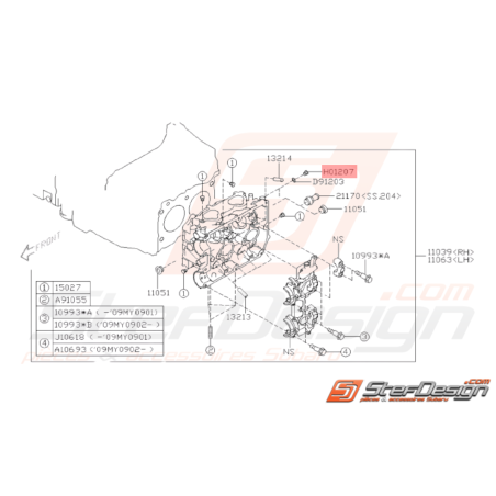 Bouchon fileté Origine Subaru WRX STI 2008 - 201432881