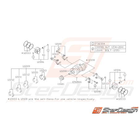 Schéma Pistons et Vilebrequins Origine Subaru WRX STI 2008 - 201432895