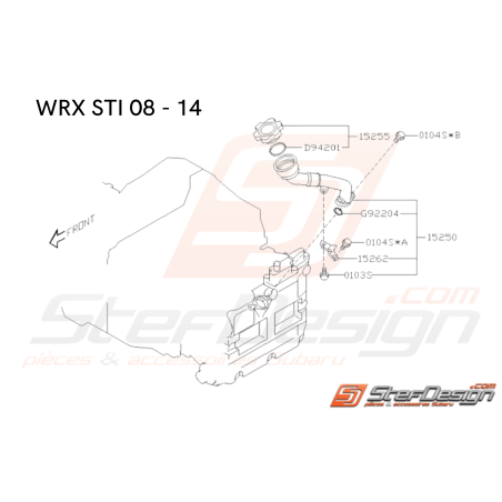 Schéma Conduit Remplissage d'Huile Origine Subaru WRX STI 01-07 / 08-1432934