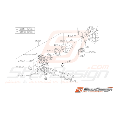 Schéma Pompe et Filtre à Huile Origine Subaru WRX STI 2008 - 201432937
