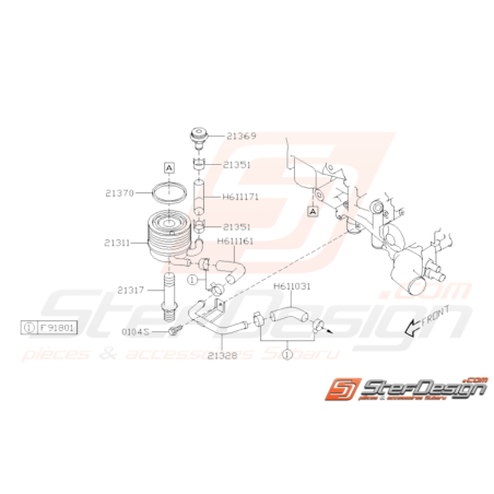 Schéma Modine d'Huile Origine Subaru WRX STI 2008 - 201432951