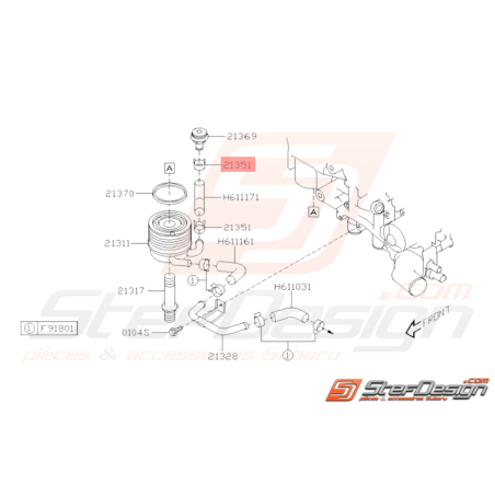 Collier de durite de modine Origine Subaru GT 12/99-00 WRX 01-10 STI 02-19 FORESTER 97-02/05-0732953