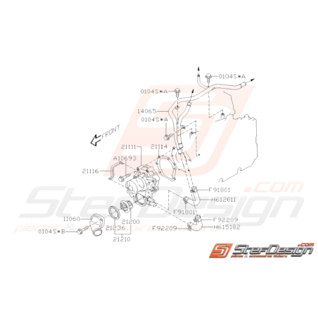 Schéma Pompe à Eau Origine Subaru WRX STI 2008 - 201432958