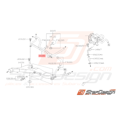 Tuyau Réservoir d'Eau Origine Subaru WRX 2008 - 201032965