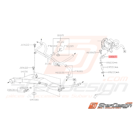 Tuyau Dérivation d'Eau Origine Subaru WRX 2008 - 201032967