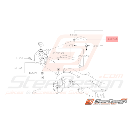 Durite d'Eau Origine Subaru WRX 2008 - 201032972