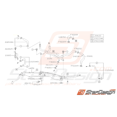 Schéma Pieuvre d'Eau Origine Subaru STI 2008 - 201432979