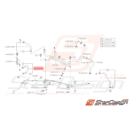 Durite de préchauffage Origine Subaru WRX 06 - 07 STI 06 - 1432980