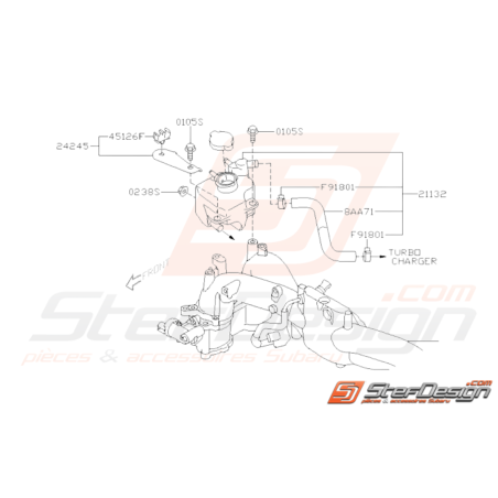 Schéma Vase d'expansion Réservoir Origine Subaru STI 2008 - 201432982