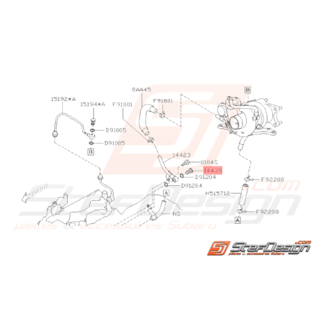 Vis banjo turbo Origine Subaru GT 97-00 WRX 01-10 STI 01-19 Forester Turbo 97-02/05-0733005