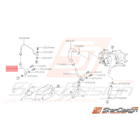 Conduit d'huile Origine Subaru STI 2011 - 201933007