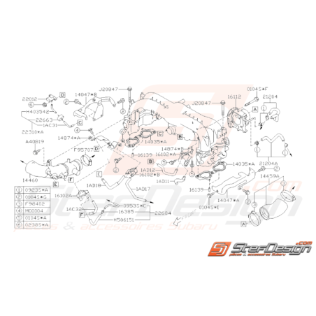 Schéma Système Collecteur d'Admission Origine Subaru WRX 2008-201033014